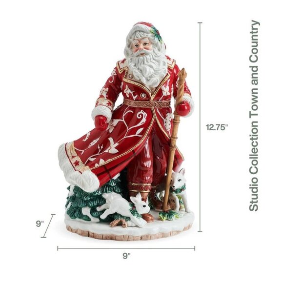 Fitz and Floyd Studio Collection 12.75-Inch Town & Country Santa Figurine, 12.75 - Picture 1 of 3